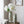 5.9x5.9x15.6' White Ceramic Flower Vase with Green Floral Pattern and Small Handles