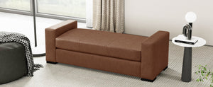 Stylish and Durable Brown Faux Leather Bench