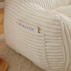 Giant Bean Bag Chair With Armrests And Footstool