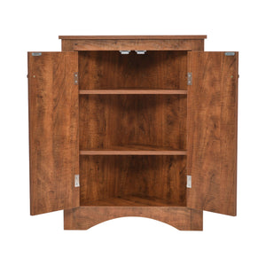 Triangle Bathroom Storage Cabinet With Adjustable Shelves, Freestanding Floor Cabinet For Home Kitchen