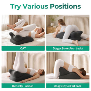 27° Ergonomic Memory Foam Support Pillow for Couples - Grey