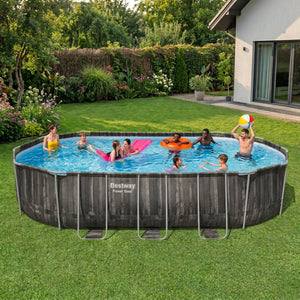 Bestway Power Steel 20' x 12' x 48" Oval Above Ground Outdoor Swimming Pool Set