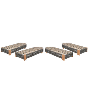 Outdoor Acacia Wood Patio Adjustable Lounge Chair - Grey Rope