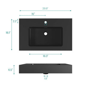 BB02-30-109 Integrated Engineered Solid Surface Basin Matt