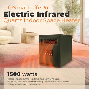 LifeSmart LifePro 6 Element 1500W Electric Infrared Quartz Indoor Space Heater