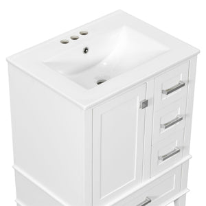 Bathroom Vanity, Modern Bathroom Cabinet With Sink Combo Set, Bathroom Storage Cabinet With A Soft Closing Door And 3 Drawers, Solid Wood Frame