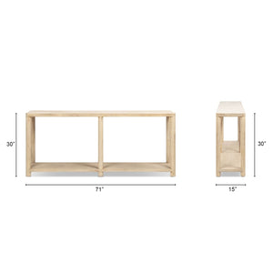 Milo - Console Table With Lower Shelf - Natural