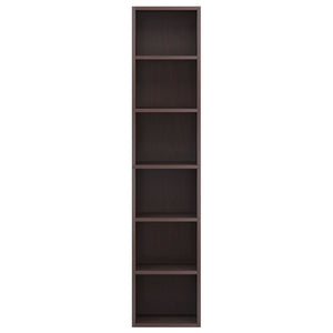 6 Tier Narrow Corner Cube Bookcase Storage, Freestanding Shelf With Open Cubes For Living Room