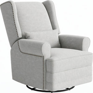 Extra Wide Swivel Recliner Glider Chair With Footrest