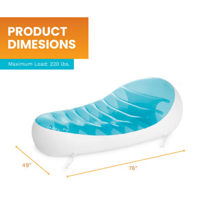 Intex Petal Floating Lounge Chair Pool Float Lounger w/ Cupholder, Blue & White