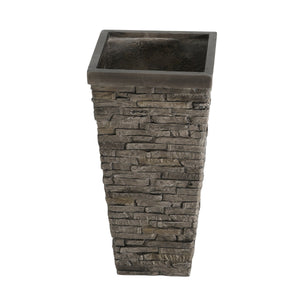 Tall Stone-Effect Square Planter