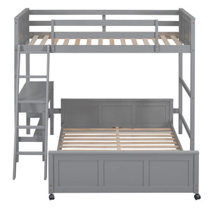 Full Over Full Bunk Bed With Desk