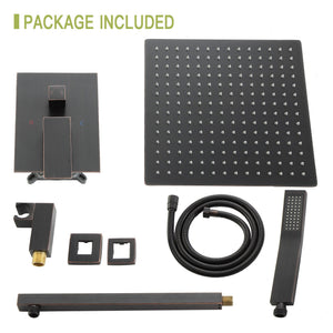 Dual Shower Head 10" Wall Mounted Square Shower System
