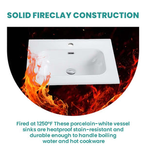 Glossy White Ceramic Integrated Sink