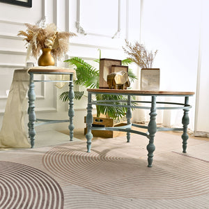 Round Top Carved Table For Living Room