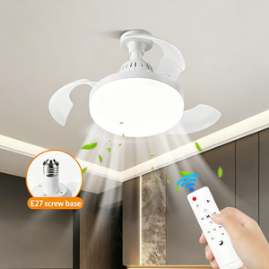 Bulb-Type Small Size Ceiling Fan With Retractable Blades