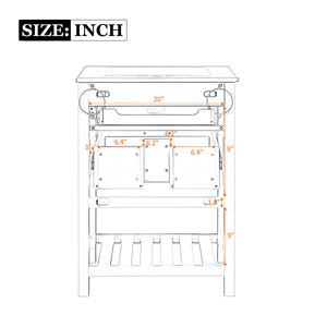 Modern Bathroom Vanity With Integrated Sink, Cabinet With 1 Deep Drawer And 1 Tip-Out Drawer