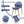 4 Piece Set Of Single Chairs, Traditional Elements With Round Table