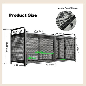 Chicken Cage, Poultry Breeding Coop - Black / Silver