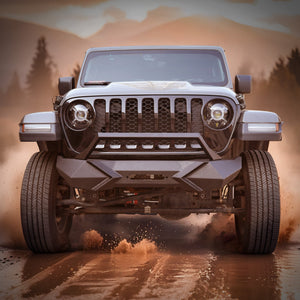 X Style Front Bumper with Winch Plate Compatible with Wrangler JK (2007-2017)