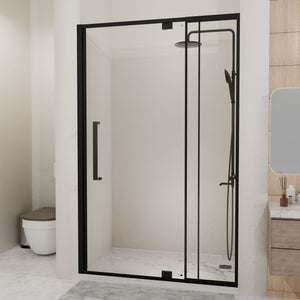 Semi Frameless Pivot Hinged Shower Door, Reversible Design