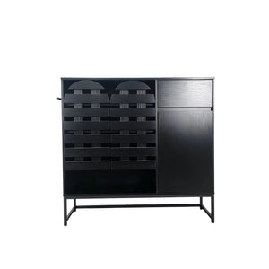 Buffet Cabinet with Storage and Woven Doors