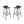 Outdoor Bar Stool With Low Backrests And Wood Seats (Set of 2)