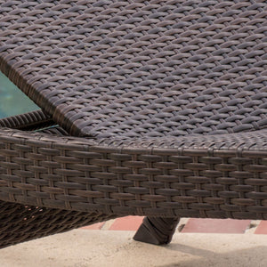Kauai Modern Style PE Wicker Chaise Lounge - Brown Multi