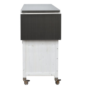 Foldable Outdoor Kitchen Island Patio Cart with Storage