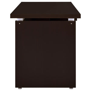 Floating - Top Computer Desk With Pullout Keyboard Shelf - Brown