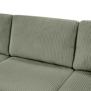 Oversized Sectional U-Shaped Sofa With Chaise Lounge And Three Soft Throw Pillows
