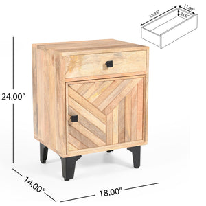 Solid Wood Vintage Nightstand With Handcrafted Detailing