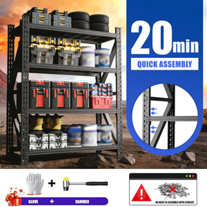 Heavy Duty Metal Adjustable Garage Shelves, 4000LBS Storage Rack