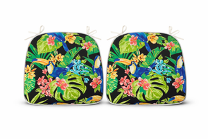 Outdoor Patio Chair Cushions, Water-Repellent U-Shape Thick Foam Seat Cushions with Ties