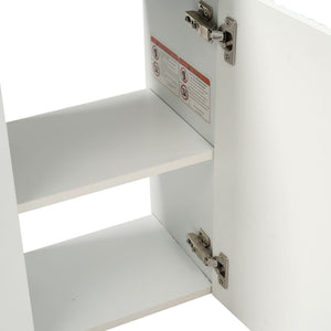 Floating Bathroom Vanity With Resin Basin, Left Side Storage - White