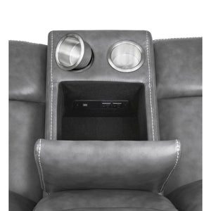 Carmen - Cool Motion Loveseat With Storage, With Reclining Function And Built In Storage - Gray