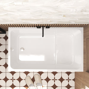 Gloss Freestanding Bathtub With Built In Seat