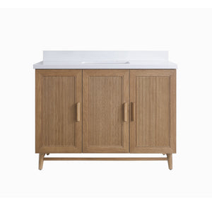 Fully Assembled 48" Freestanding Single Sink Light Coffee Bathroom Vanity