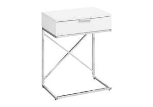 Accent Side Table with Storage Drawer, Spacious Tabletop, Contemporary Design