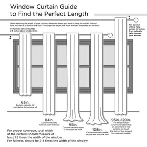 Twist Tab Lined Window Curtain Panel White 50x95