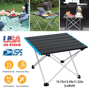 Folding Camping Table Aluminum Alloy Portable Desk Collapsible Outdoor Lightweight Picnic Table w/ Carry Bag For Camping Beach Backpacking Fishing Tra