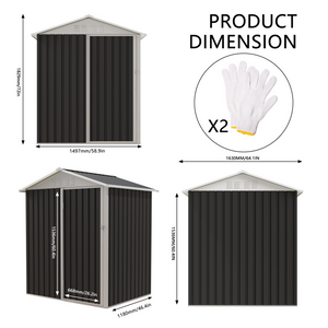 5.4x4.27 FT Outdoor Storage Shed with Hinge Door