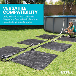 Intex Above Ground Swimming Pool Water Heater Solar Mat 28685E, Black (2 Pack)