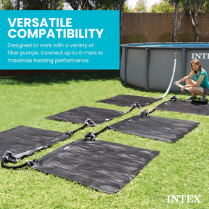 Intex Above Ground Swimming Pool Water Heater Solar Mat 28685E, Black (2 Pack)