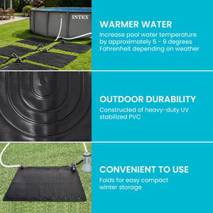 Intex Above Ground Swimming Pool Water Heater Solar Mat 28685E, Black (2 Pack)