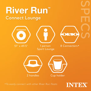 Intex River Run Connect Inflatable Tube (2 Pack) & Mega Chill II Beverage Float