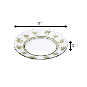 Palm Tree Design 9" Acrylic Dinner Plates (Set of 4)