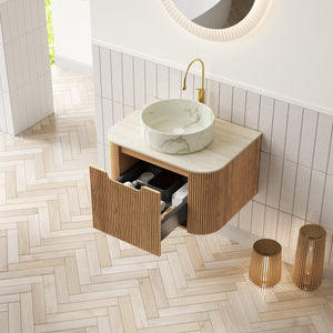 DINA 24" Bathroom Vanity With Ceramic Sink and Floating Cabinet