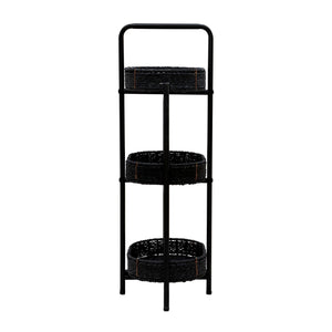 Modern 3 Tier Handwoven Side Table With Oval Organizer