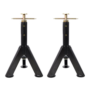 RV Adjustable Telescoping Stabilizer Jack Stand Supports 16" to 30" (Set of 2) - Black